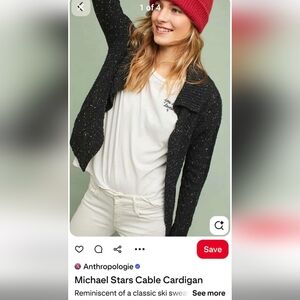 Michael Stars Charcoal Cable Knit Cardigan